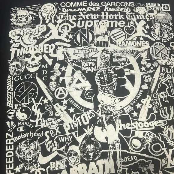 Next level apparel t shirt mens size XL black w/white graphic grunge punk skater - Picture 12 of 16